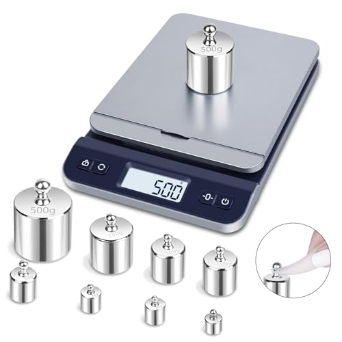 QP Calibration Weights 1000g, 8PCS OIML Class M1 High Precision Scale Calibration Weight Set, 10g 20g 50g 100g 200g 500g Calibration Weight with Tweezers for Digital Scale, Gram Scale, Lab Scale - Image 4