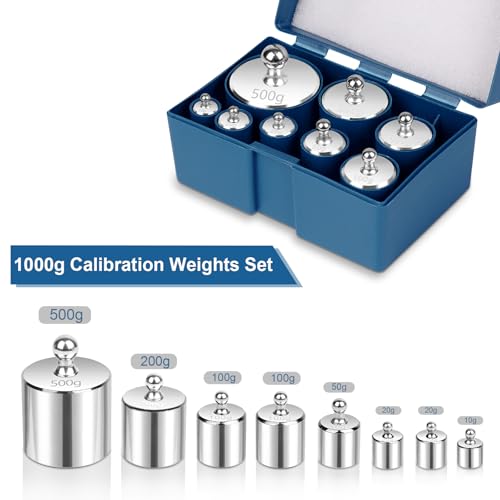 QP Calibration Weights 1000g, 8PCS OIML Class M1 High Precision Scale Calibration Weight Set, 10g 20g 50g 100g 200g 500g Calibration Weight with Tweezers for Digital Scale, Gram Scale, Lab Scale - Image 2