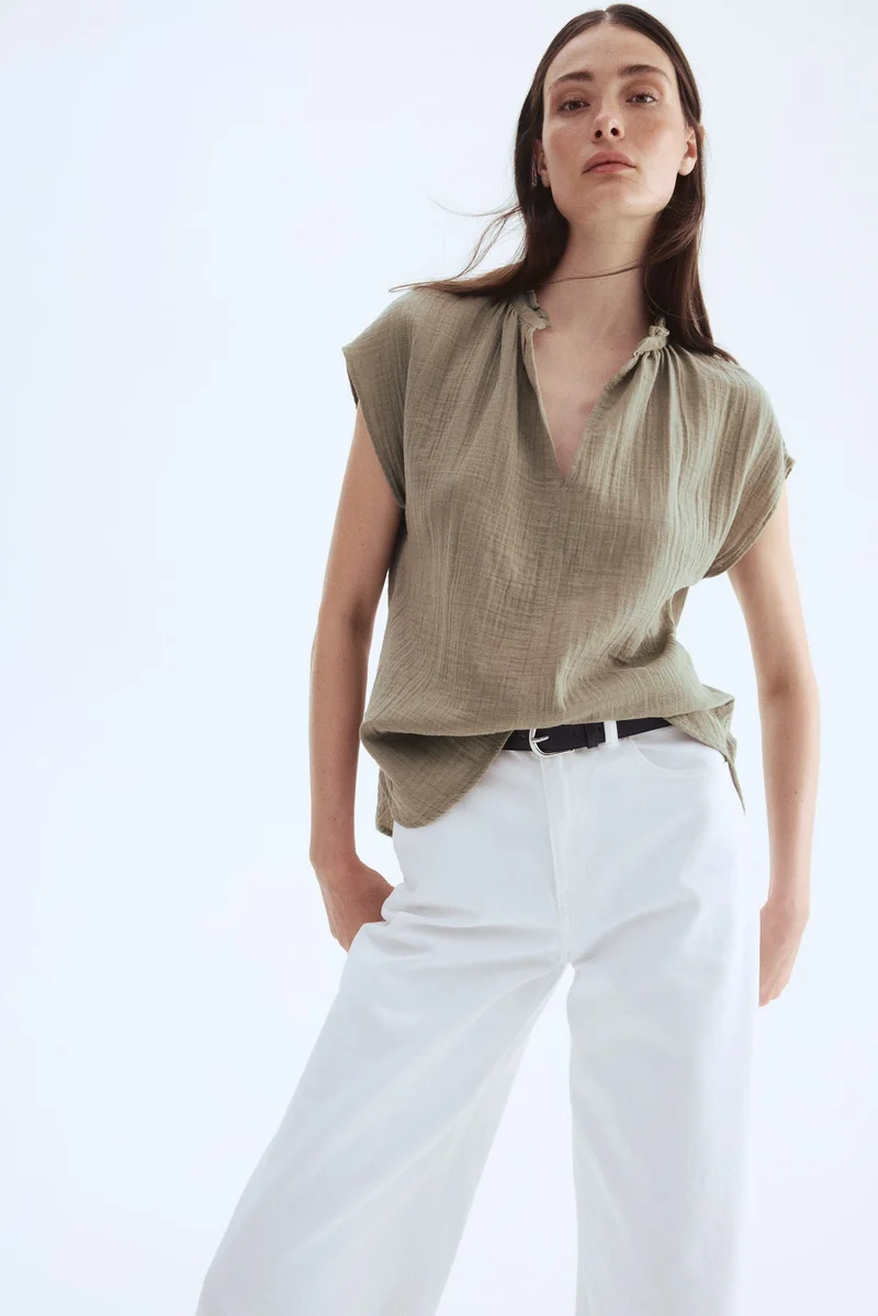 H&M Cotton muslin blouse