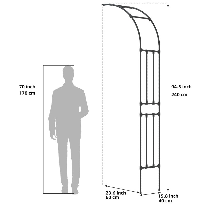 BUKLIYN Half Sided Arch Against The Wall Garden Trellis - Garden Arch Arbor Trellis for Climbing Plants Outdoor - Garden Arch for Home Yard and Garden - Image 2