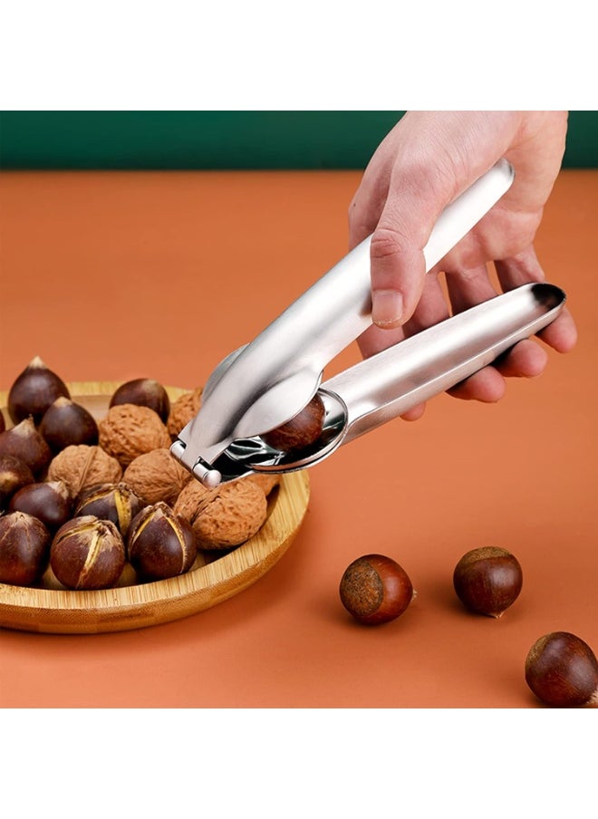 Nutcracker Set, Chestnut Clip, Nut Cracker Sheller Walnut Chestnut Opener, Protable Nutcracker Chestnut Clip Set, 304 Stainless Steel Kitchen Tools