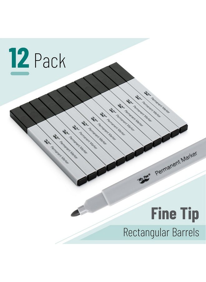 Permanent Markers 12 Pack Black Fine Tip Aesthetic Black Markers Fine Tip Markers Black Permanent Markers Permanent Markers Black Black Markers Permanent Fine Tip Permanent Markers