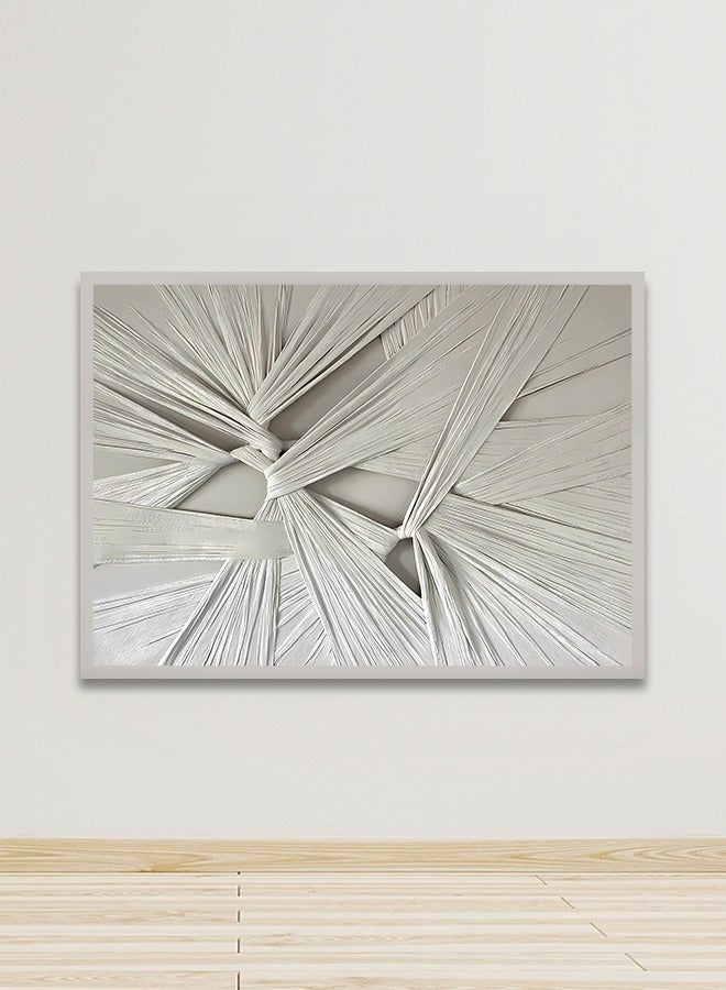 ماركتنا لوحة جدارية قماشية فنية لتزيين الحائط بتصميم تجريدي مع برواز فضي مجوف مقاس 120x80سم قطعة واحدة - Image 1