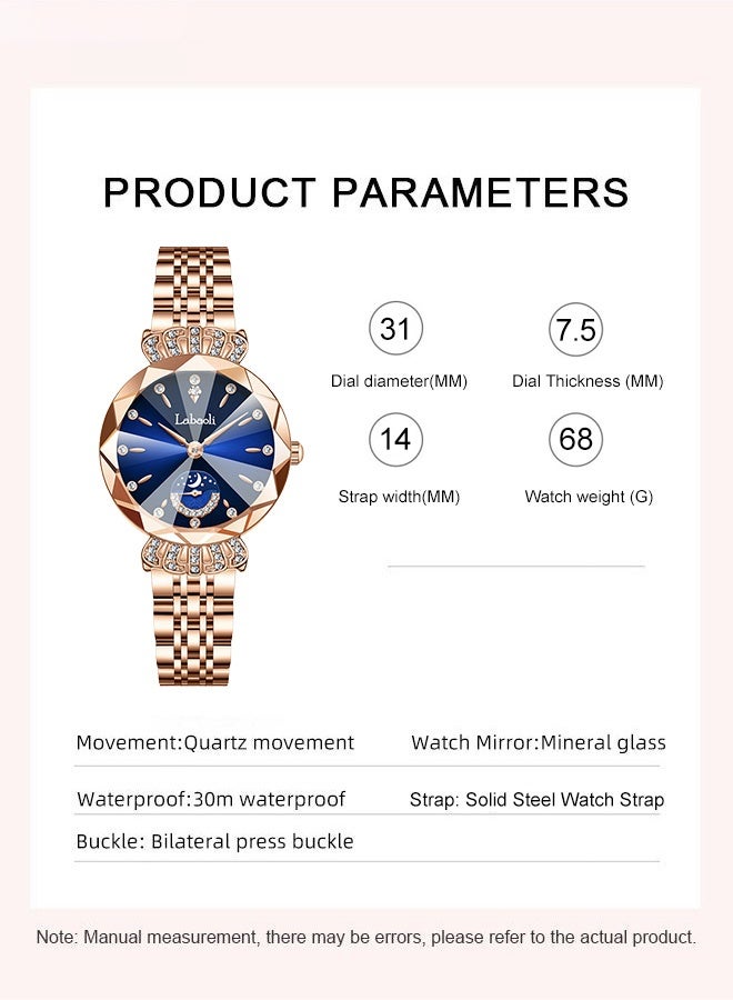 Labaoli Women's classic style wristwatch, women's stainless steel round dial mechanical watch, fashionable women's watch - Image 2