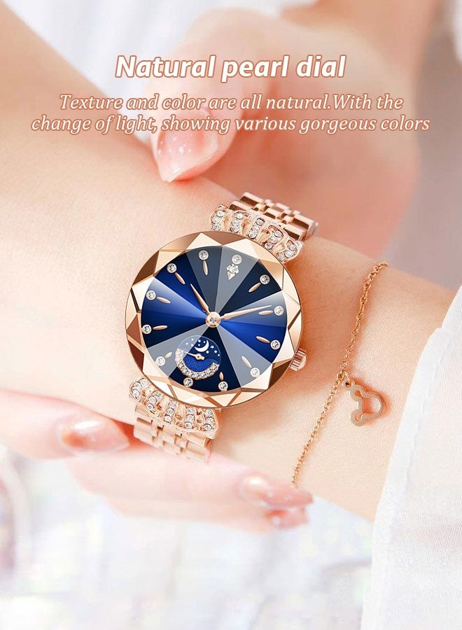 Labaoli Women's classic style wristwatch, women's stainless steel round dial mechanical watch, fashionable women's watch - Image 3