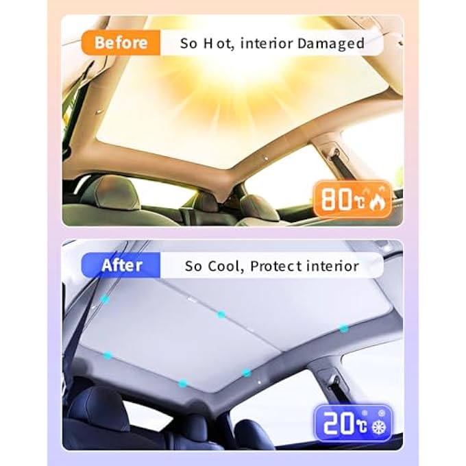 rayihni 2025 Newly Upgraded Sunshade Roof For Tesla Model Y Nano  Molecular Insulation Technology Blocks Uv Rays  Heat Ideal Tesla Accessory Gray Model Y 20202025 - Image 3