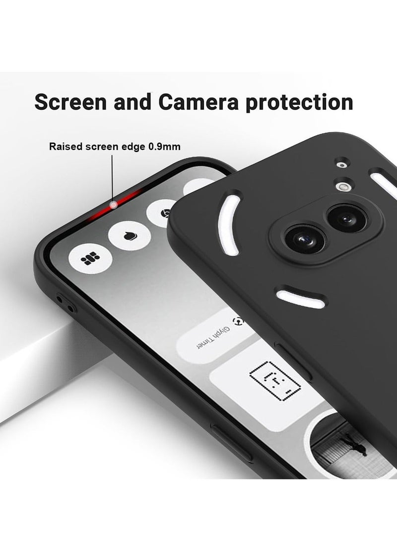 MUNTAQI Silky Touch Liquid Silicone Case Compatible with Nothing Phone 2a / 2a Plus, Anti-Scratch, Shockproof Protective Cover, Soft Touch Grip, Durable Protection for 6.7-Inch Smartphone (Black) - Image 3