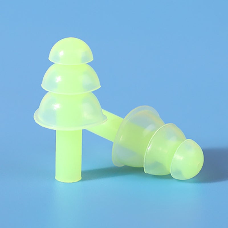 Generic Silicone Swimming Earplugs Set for Adults and Kids Green