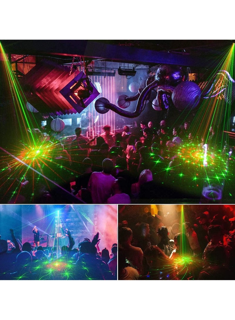 General Stage Projector Effect Light with UV Black Light+120 RG Laser Pattern Rotating, USB Powered Mini Light with RGB Background Light and Remote Control for Birthday Party  - Image 5