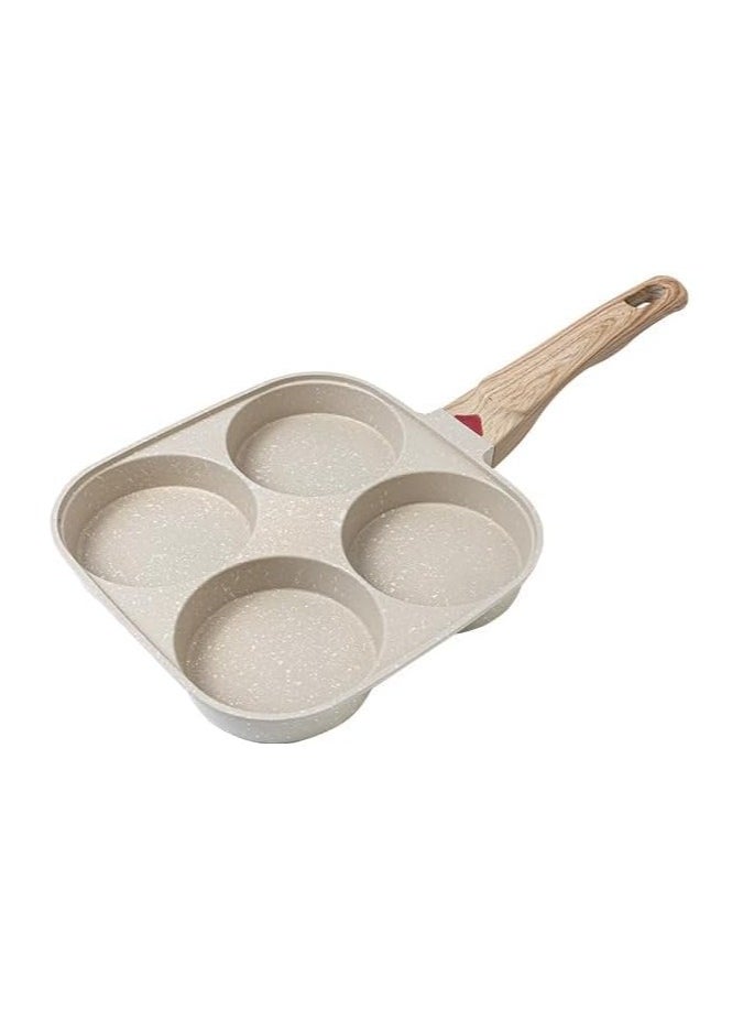 Beauenty - Nonstick Egg Frying Pan, 4-Cup Pancake Pan Omelette Pan for Breakfast Swedish Pancake, Gas Stove & Induction Compatible (White) - Image 1