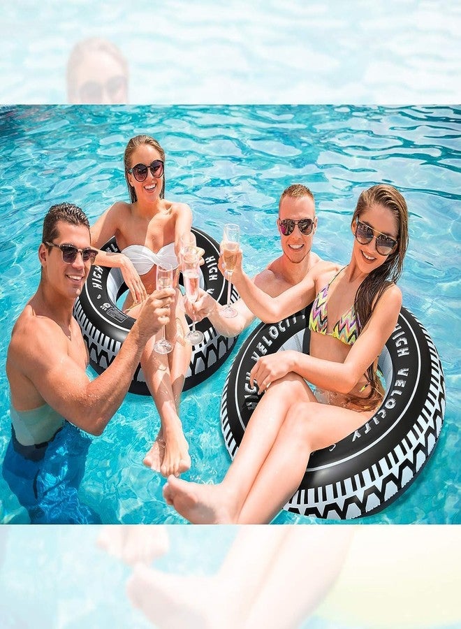 Jukusa Tire Tubes for Swimming Pool, Swim Ring Tire Shape Inflatable Swimming Circle Underarm Floating Ring for Children Adult, Swim Tube Inflatable Tires Ring Swimming. 80cm (Tire) - Image 2