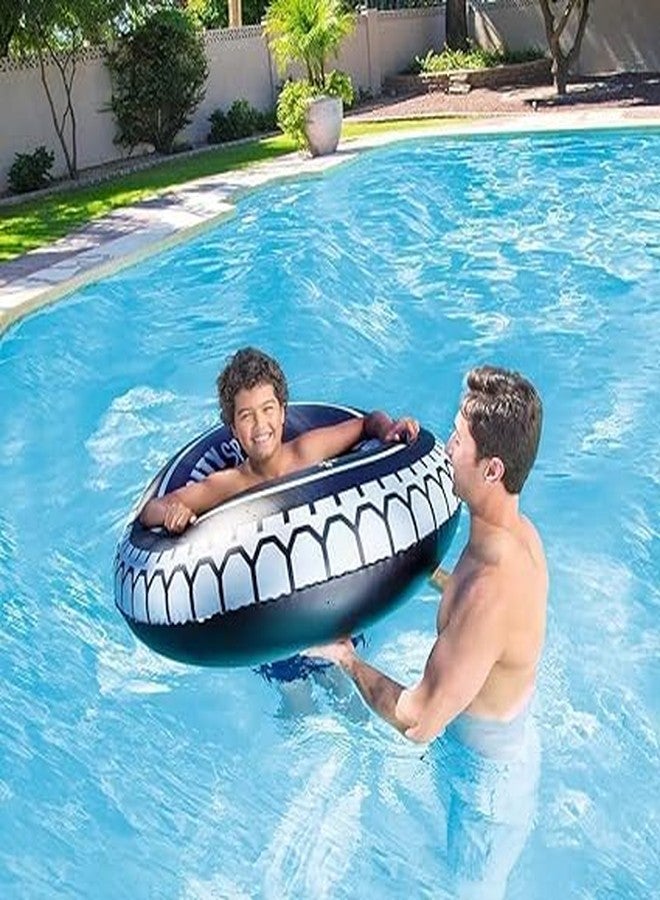 Jukusa Tire Tubes for Swimming Pool, Swim Ring Tire Shape Inflatable Swimming Circle Underarm Floating Ring for Children Adult, Swim Tube Inflatable Tires Ring Swimming. 80cm (Tire) - Image 4