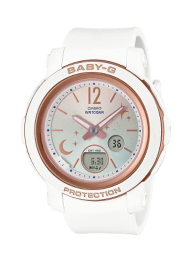 CASIO ساعة يد دائرية من الراتنج بتقنية التناظرية والرقمية BGA-290DS-7ADR - 41 مم