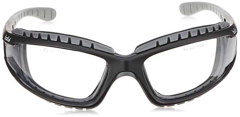Bollé Safety 40085, Tracker Safety Glasses anti-scratch/anti-fog, black frame, Clear Lenses - Image 2