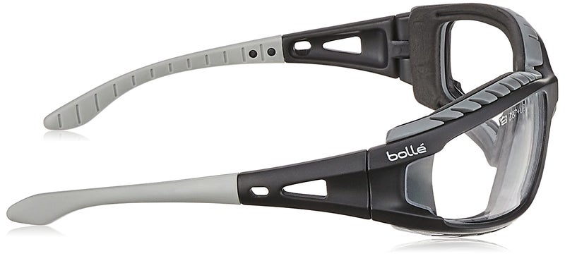 Bollé Safety 40085, Tracker Safety Glasses anti-scratch/anti-fog, black frame, Clear Lenses - Image 3