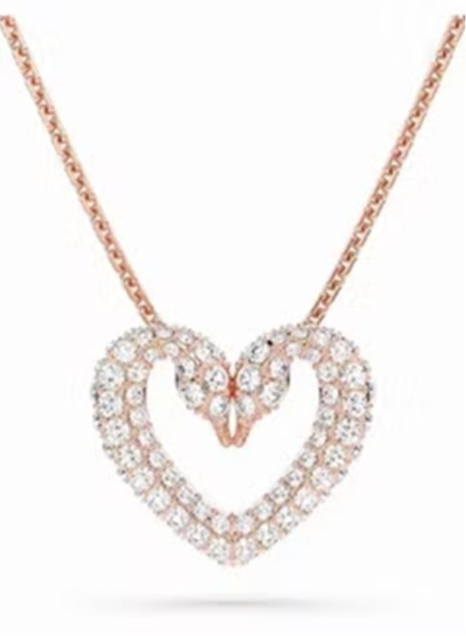 White Rose gold Tone Plated Pendant Necklace  - Image 3