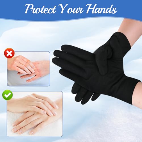 BOSMIOW 10 Pairs Middle Size Black Gloves for Women,Breathable Cotton Gloves for Eczema and Dry Hands,Jewelry Inspection Gloves,Stretchy Fit Cloth Gloves for Most Women,Spa Glove - Image 4