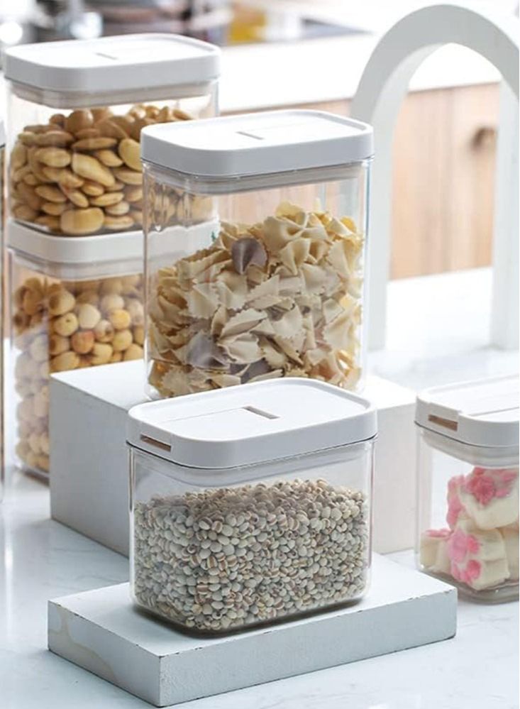 بيرفيي 6 عبوات من حاويات تخزين الطعام محكمة الإغلاق مع أغطية قفل قابلة للتراص تنظيم المخزن المستدير للحبوب والقهوة والسكر والمزيد مقاومة للرطوبة خالية من مادة BPA - Image 4