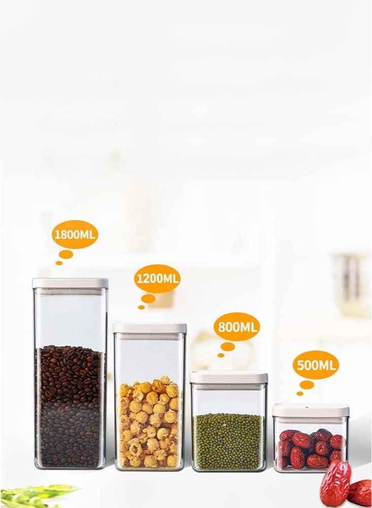 بيرفيي 6 عبوات من حاويات تخزين الطعام محكمة الإغلاق مع أغطية قفل قابلة للتراص تنظيم المخزن المستدير للحبوب والقهوة والسكر والمزيد مقاومة للرطوبة خالية من مادة BPA - Image 2