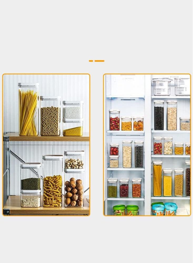 بيرفيي 6 عبوات من حاويات تخزين الطعام محكمة الإغلاق مع أغطية قفل قابلة للتراص تنظيم المخزن المستدير للحبوب والقهوة والسكر والمزيد مقاومة للرطوبة خالية من مادة BPA - Image 5