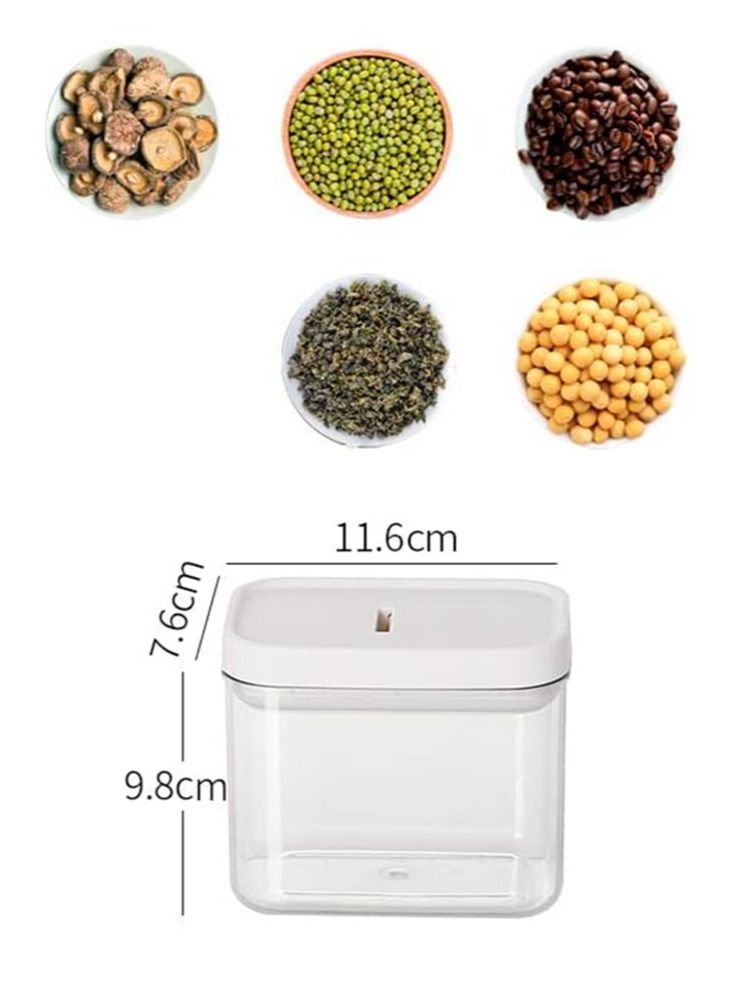 بيرفيي 6 عبوات من حاويات تخزين الطعام محكمة الإغلاق مع أغطية قفل قابلة للتراص تنظيم المخزن المستدير للحبوب والقهوة والسكر والمزيد مقاومة للرطوبة خالية من مادة BPA - Image 3
