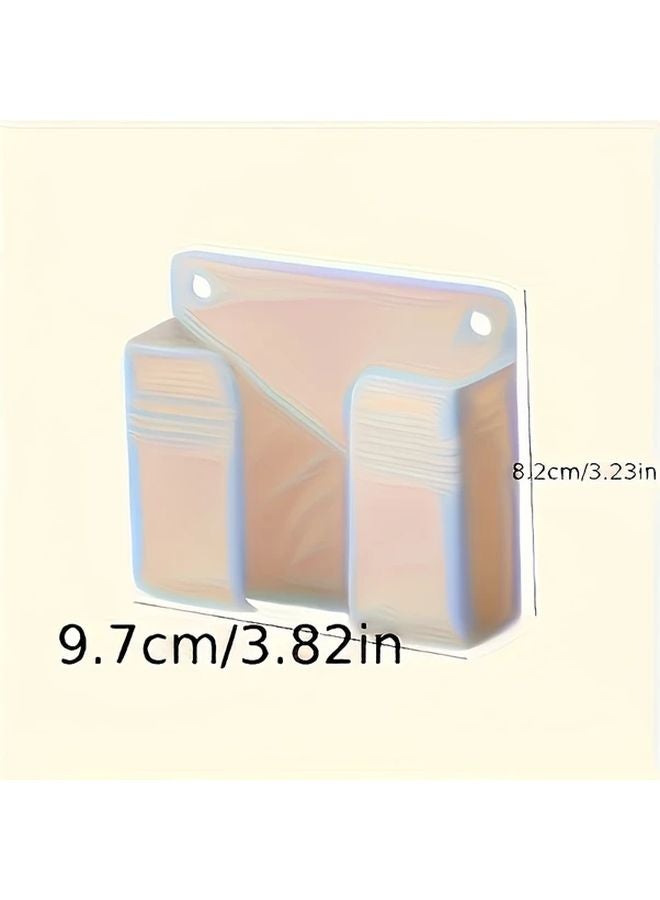 White Wall Mounted Phone Charging Station with Remote Control Holder No Drill Adhesive Base - Image 3