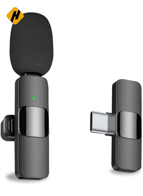 Professional Wireless Lapel Microphone for Android Computer - Cordless Omnidirectional Condenser Recording Mic with USB C Interface for Interview Video Podcast Vlog YouTube