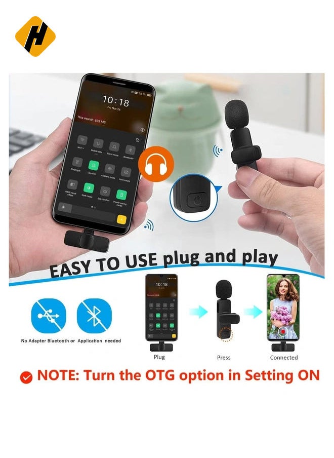 HuHa Professional Wireless Lapel Microphone for Android Computer - Cordless Omnidirectional Condenser Recording Mic with USB C Interface for Interview Video Podcast Vlog YouTube  - Image 4