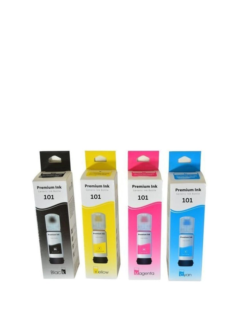 Terabyte حبر 101 متوافق مع خراطيش حبر إبسون 101 متعددة العبوات لطابعات C13T03V14A C13T03V24A C13T03V34A L4150 L4160 L6160 L6170 L6190 (4 عبوات، 2 أسود/سماوي/قرمزي/أصفر) - Image 3