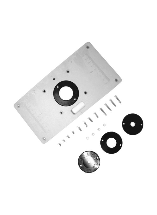 NIBEMINENT Aluminum Router Table Insert Plate Set Silver/Black  - Image 1