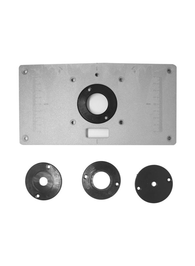 NIBEMINENT Aluminum Router Table Insert Plate Set Silver/Black  - Image 2