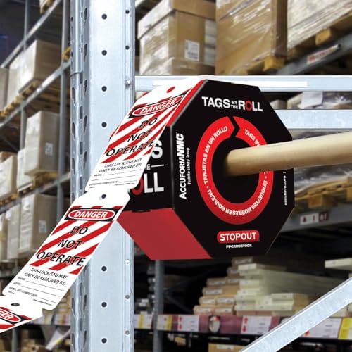 AccuformNMC 100 Lockout Tags by-The-Roll, Danger Do Not Operate, US Made OSHA Compliant Tags, Waterproof PF-Cardstock, Resists Tears, 6.25"x3", TAR114 - Image 4