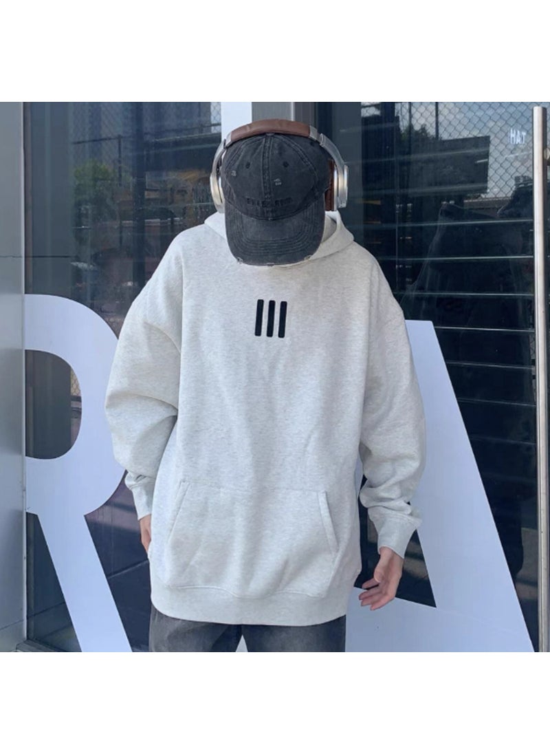 Generic - FOG Fu ESSENTIALS joint name three bars fashion brand fleece-lined hooded sweater High Street American autumn and winter hoodie Dark gray - Image 1