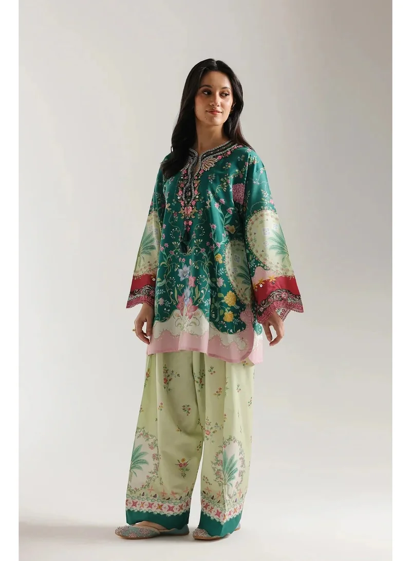 2-Piece Farshi Set for Women, Floral Printed Tunic and Pants