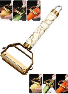 Halamine Stainless Steel Peeler, Vegetables and Fruits Grater, Easy to Peel, 18x8x2cm,golden  - Image 1