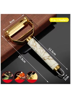 Halamine Stainless Steel Peeler, Vegetables and Fruits Grater, Easy to Peel, 18x8x2cm,golden  - Image 2