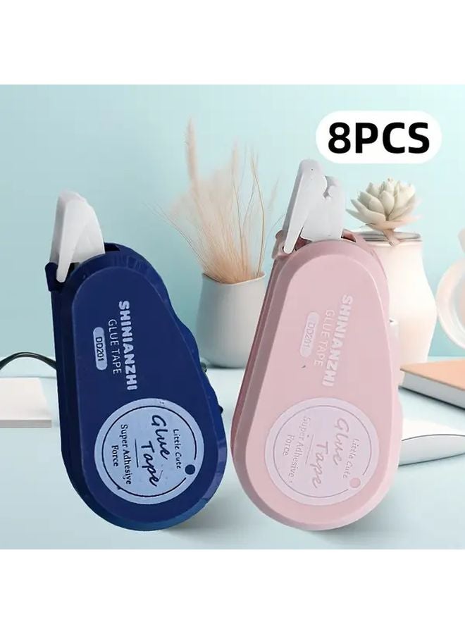 8pcs Blue Pink Double Sided Tape Roller For Scrapbooking Crafts Journaling - Image 1