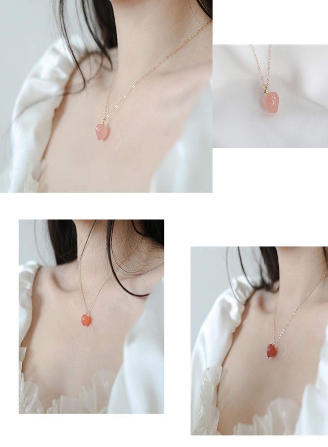 Helen de Lete Fresh Fruit Crystal Peach 925 Sterling Silver Collar Necklace for Women - Image 5