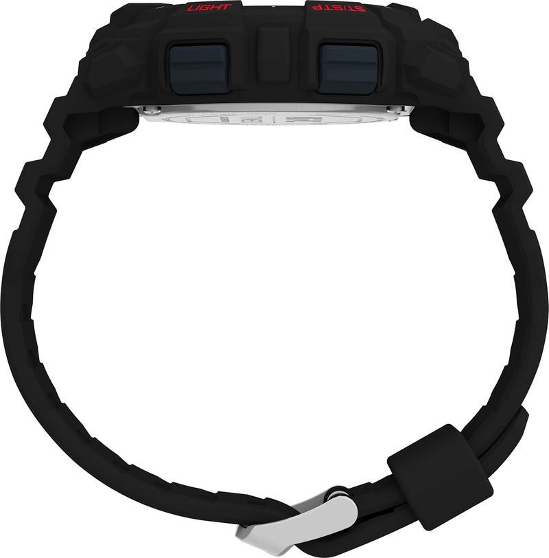 TIMEX UFC Striker Digital Watch for Man with Black Round Dial & Black Resin Bracelet Band Water Resistant Men's Wrist Watches - TW5M534000D - Image 4