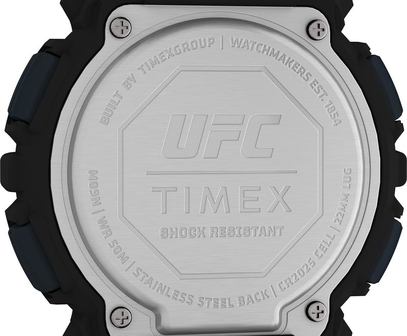 TIMEX UFC Striker Digital Watch for Man with Black Round Dial & Black Resin Bracelet Band Water Resistant Men's Wrist Watches - TW5M534000D - Image 2