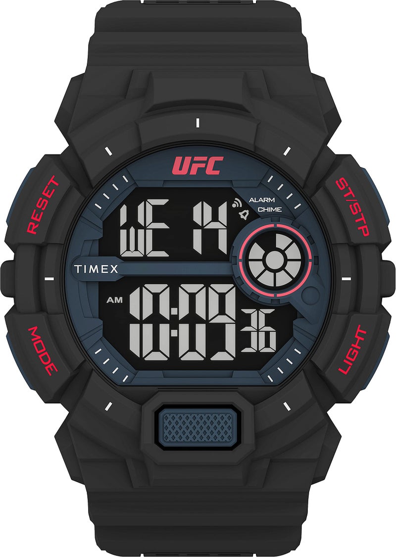 TIMEX UFC Striker Digital Watch for Man with Black Round Dial & Black Resin Bracelet Band Water Resistant Men's Wrist Watches - TW5M534000D - Image 1