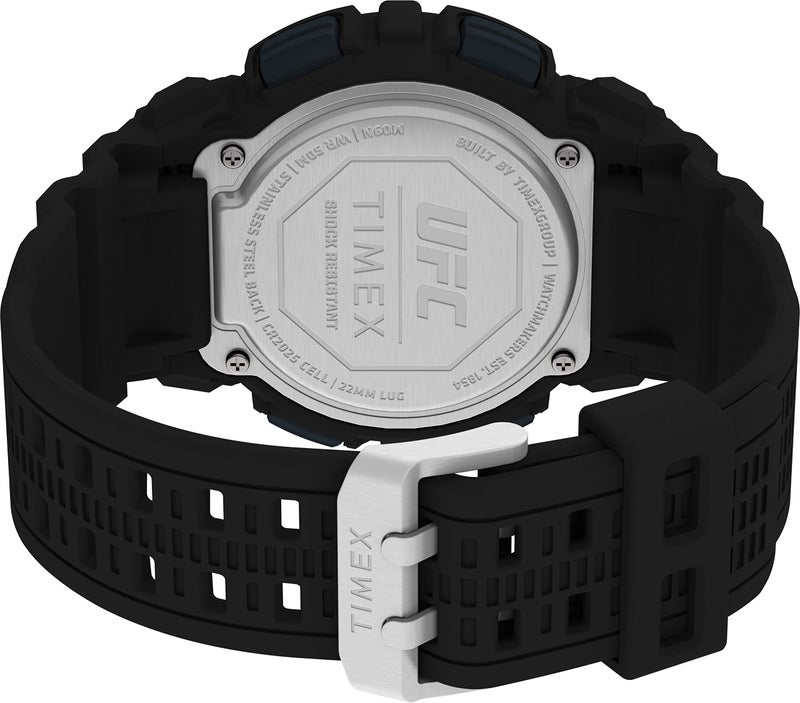 TIMEX UFC Striker Digital Watch for Man with Black Round Dial & Black Resin Bracelet Band Water Resistant Men's Wrist Watches - TW5M534000D - Image 3