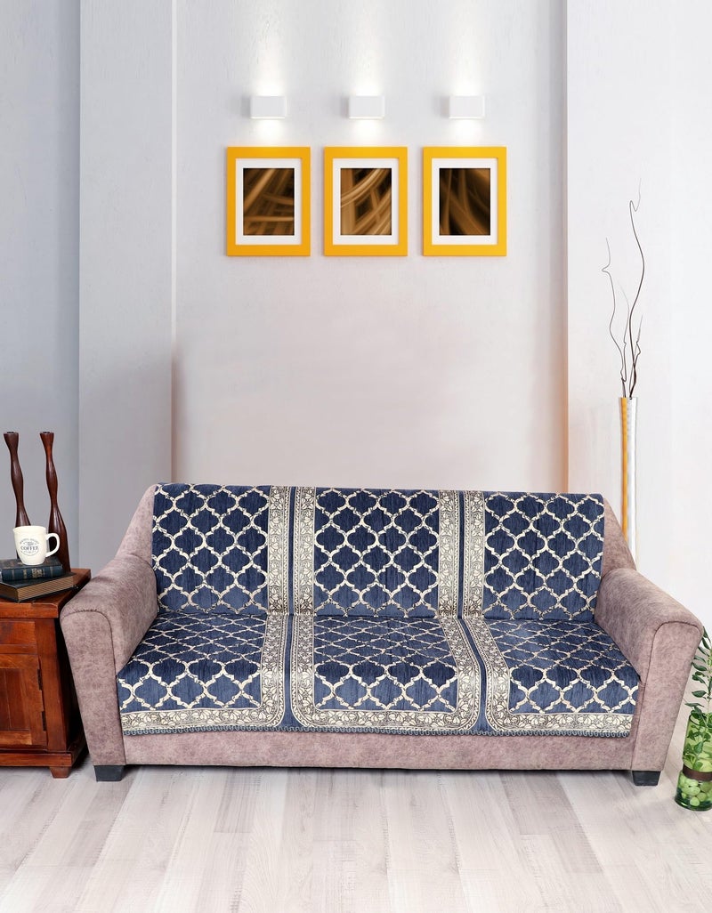 Nendle Modern Velvet Sofa Covers 3 Seater and 2 Seater Combined Sofa Seat and Back Cover|Anti-Slip Sofa Covers for Living Room (Grey, Pack of 3) - Image 3