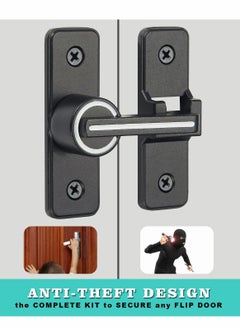 Excefore 180 Degree Right Angle Door Lock, Heavy Duty Flip Door Latch Bolt Lock cam Lock Door and Window Push-Pull Lock Rod Bolt barn Push-Pull Door Lock (Luminous Tone)  - Image 3