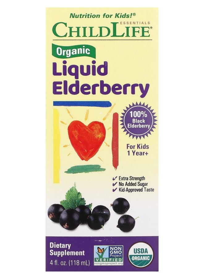 Organic Liquid Elderberry 1 Year+ 4 fl oz (118 ml)