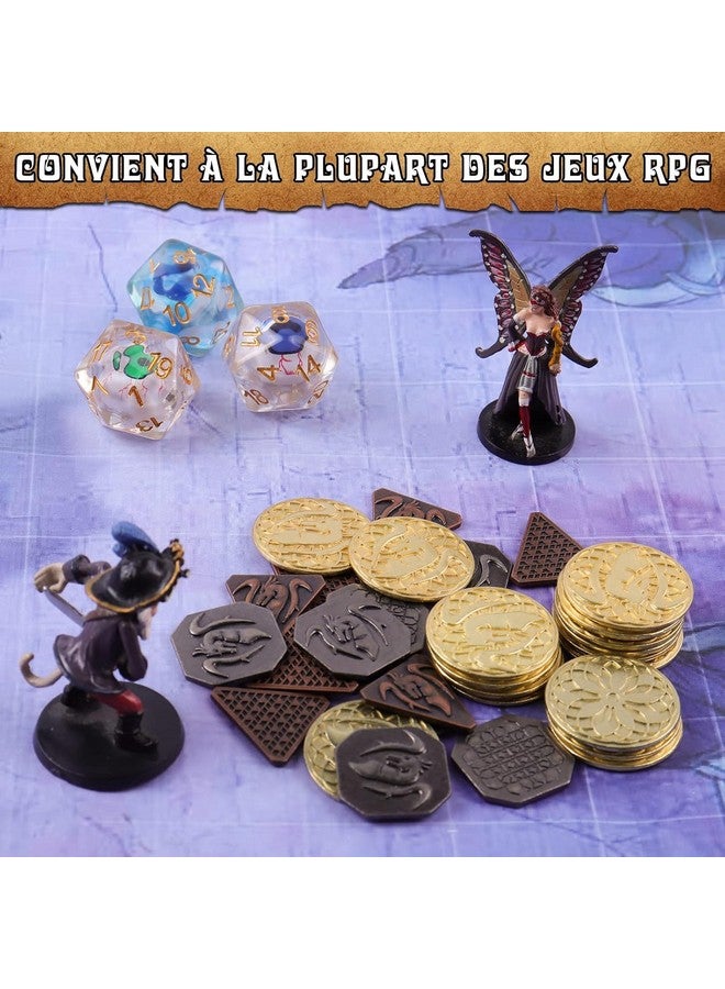 Byhoo 60 PCS DND Coins, Gold, Silver and Copper Coins in Metal Coins, Fantasy Coins for Board Games, Fake Coins for Games Tokens, Role-Playing Coins of Dungeons and Dragons - Image 5