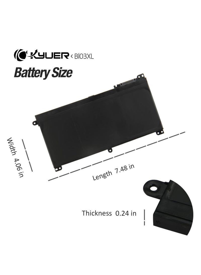 Generic - BI03XL Battery for HP ProBook X360 11 G1 G2 EE Pavilion X360 13-u Stream 14-ax0xx 14-cb0xx 14-ds0xxx 14-ax005nf 14-ax014nl 14-ax011nl 14-dl S000 01nf 14-ds0004nl 13-u102ng 13-u105ns 13-u001nl - Image 1