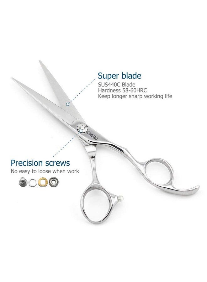 كينسارو مقص شعر احترافي مقاس 6 بوصات، مقص قص شعر 440C، مقص حلاقة حاد، مقص حلاقة ذو حافة محدبة من KINSARO - Image 3