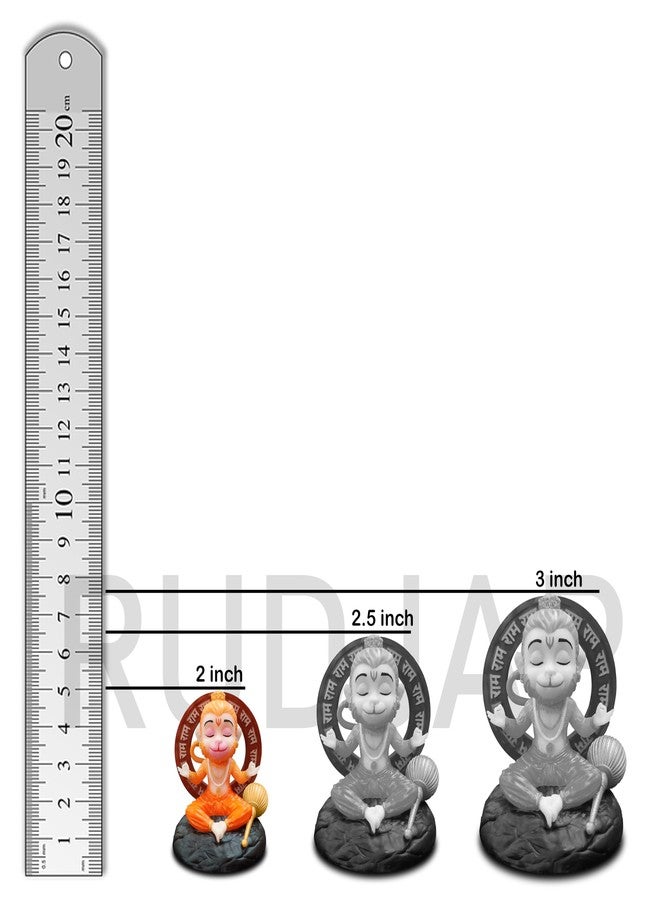 Rudjap Bal Hanuman Ji Idol Mini Murtees Bajrangbali Murti - الأفضل لديكور المنزل ولوحة قيادة السيارة (2 بوصة) - Image 2