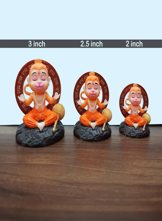 Rudjap Bal Hanuman Ji Idol Mini Murtees Bajrangbali Murti - الأفضل لديكور المنزل ولوحة قيادة السيارة (2 بوصة) - Image 5